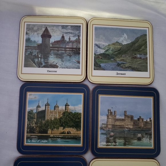 8 Vintage Pimpernel England and Switzerland Drink Coasters - Picture 4 of 6